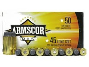 Armscor 45 Long Colt Cowboy Action Ammunition 255 Grain Lead Semi-Wadcutter 400 Rounds