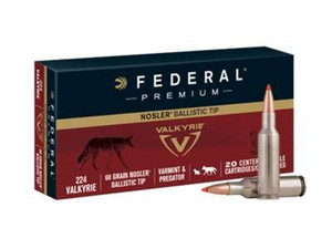 Federal 224 Valkyrie Ammunition Premium P224VLKBT1 60 Grain Nosler Ballistic Tip Case 200 Rounds