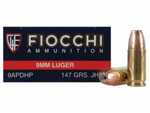 Fiocchi 9mm Ammunition FI9APDHP 147 Grain Jacketed Hollow Point 50 Rounds