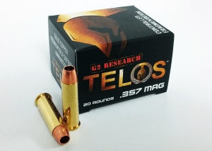 G2 Research 357 Magnum Ammunition Telos G2TELOS357 105 Grain Copper Lead Free Hollow Point 20 rounds