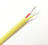 Double insulated, ANSI color coded AWG 24 K-type thermocouple wire, flexible stranded with 7 strands per conductor