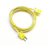 3 ft K-type thermocouple extension wire with vinyl PVC insulation and miniature K-type thermocouple connectors