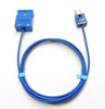 3 ft long T-type thermocouple extension wire with standard female to mini male connectors