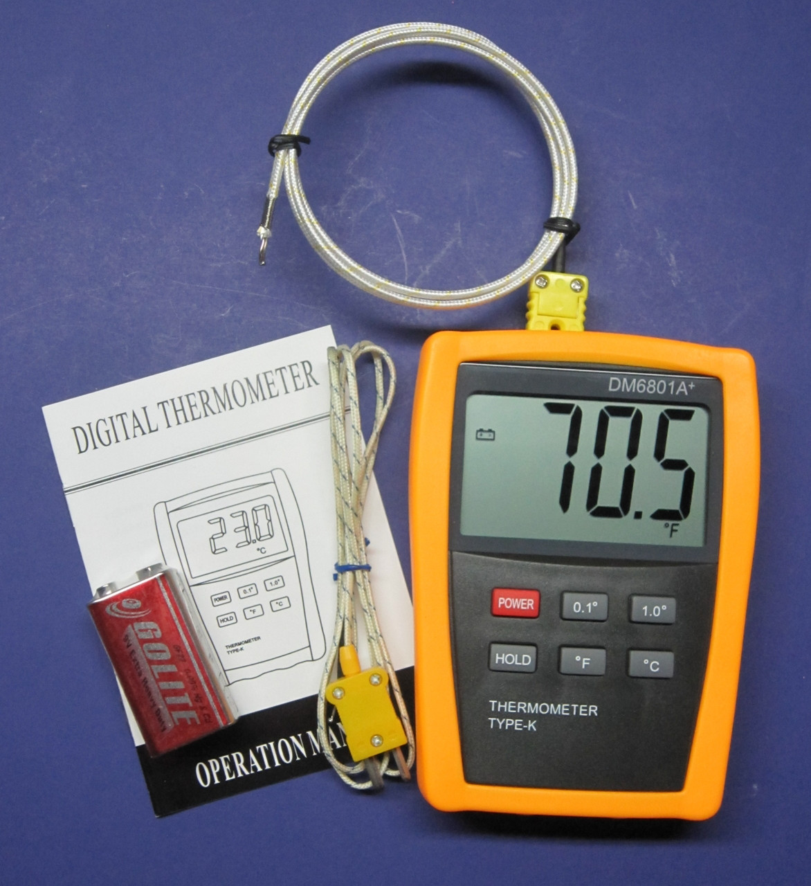 Digital K-type Thermometer with 3 Stainess Steel Probe for HVAC,  Industrial Use - Minnesota Measurement Instruments LLC
