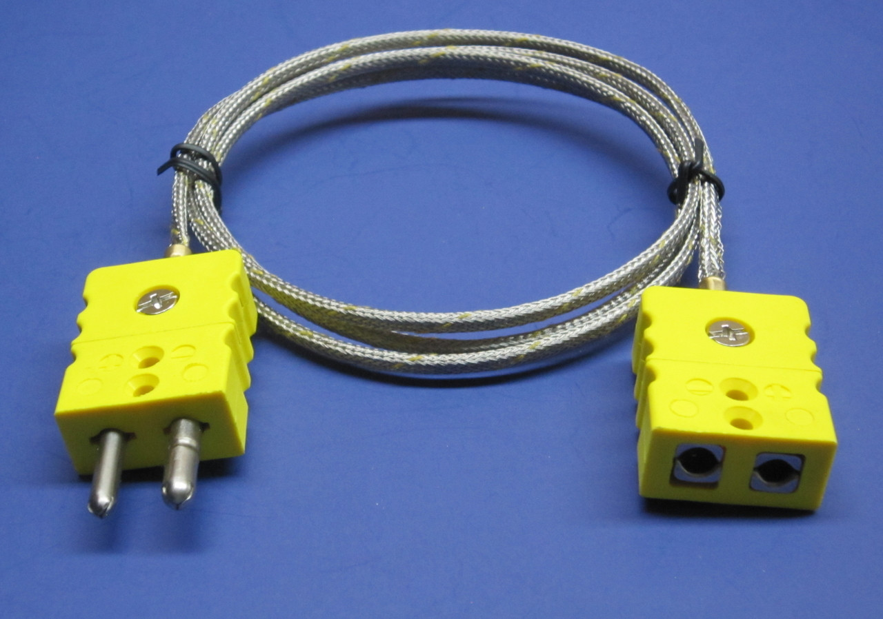 Ktype thermocouple extension wire with standard connectors and