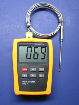 Digital K-type thermometer DM6801 with stainless steel probe HT-02