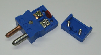 Standard Round T-Type thermocouple connector, open, prongs are made from copper / constantan