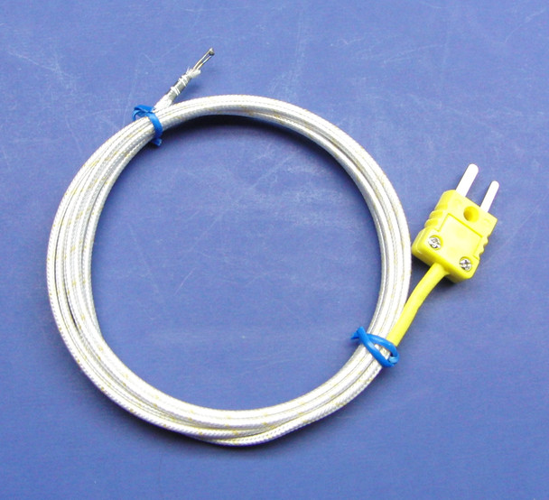 PK-1000 K-type thermocouple with ceramic fiber insulation, for temperature measurement up to 1870 degree Fahrenheit in 5 ft length