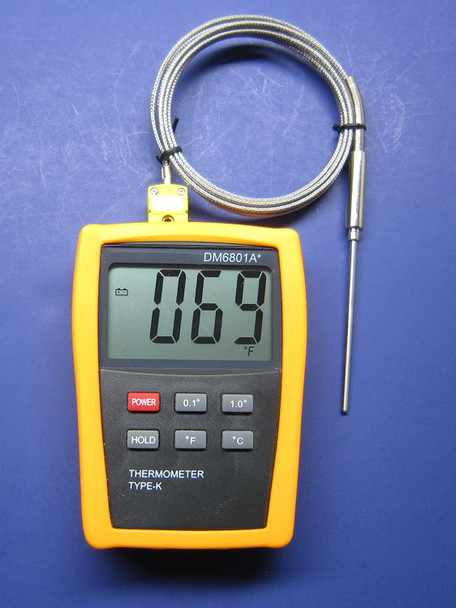 Digital K-type thermometer DM6801 with stainless steel probe HT-02