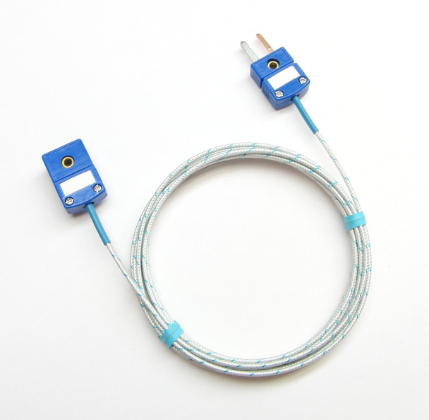 T-type thermocouple wire with fiberglass insulation and mini connectors