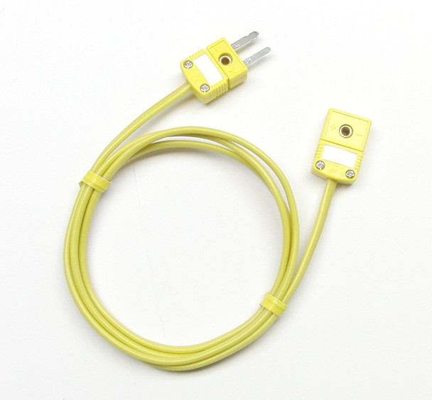 3 ft K-type thermocouple extension wire with vinyl PVC insulation and premium quality miniature K-type thermocouple connectors