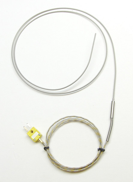 Thin 2 mm Stainless Steel K-type Thermocouple Probe 48 inch