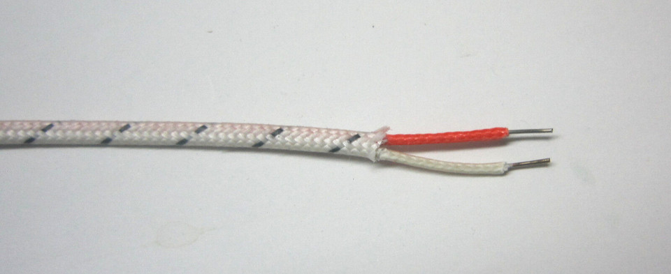 J-type Thermocouple Wire AWG 24 Solid Wire Fiberglass Insulation ...