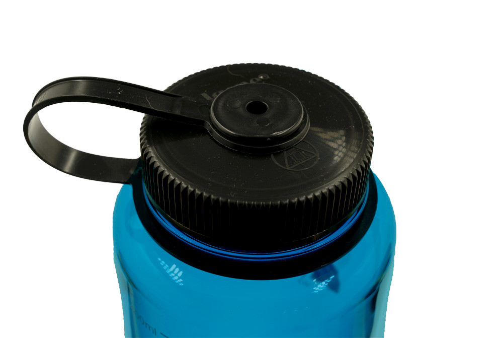 Botella Nalgene Silo 1.5L Boca Ancha - Botella Azul con Tapa Roja