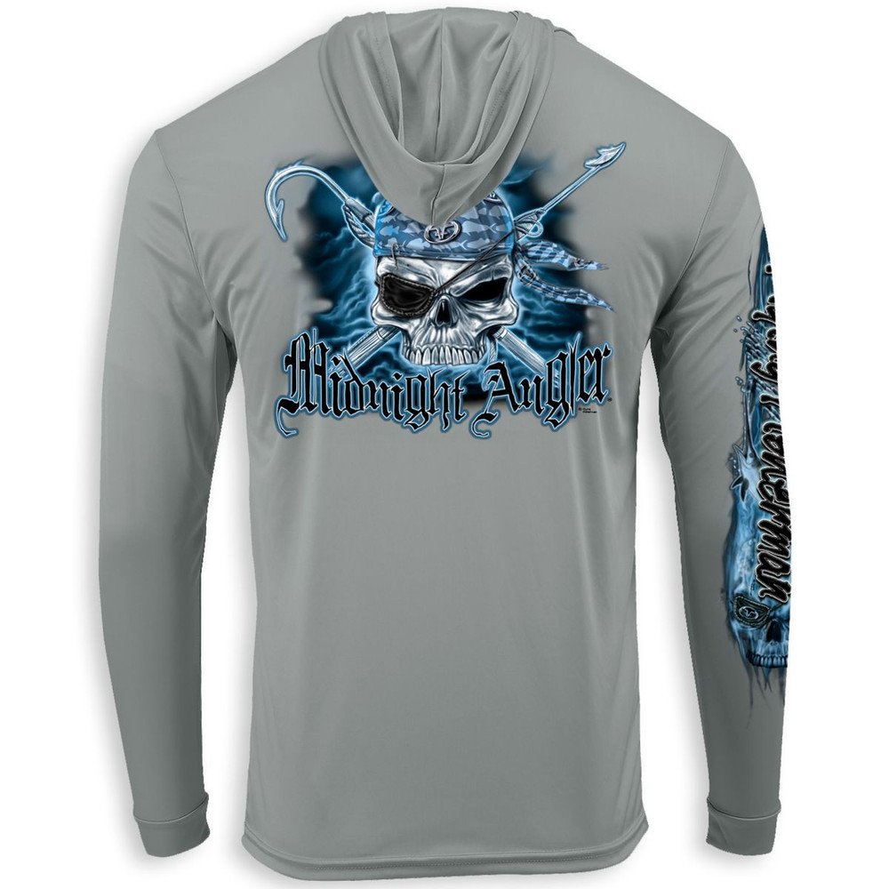 Camisa con gorro Flying Fisherman Built For Water Performance - Gray Skull