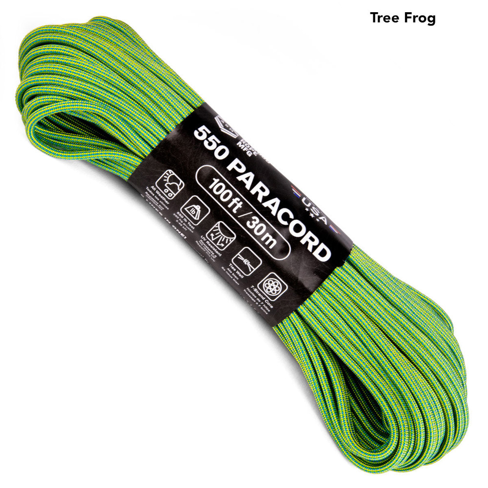 Paracord 550 Atwood Ropes tornasol - Tree Frog