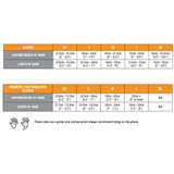 Tabla de medidas de guantes impermeables Outdoor Designs Summit