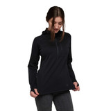 Suéter Black Diamond Coefficient 1/4- Zip Fleece Hoody para mujer - Black