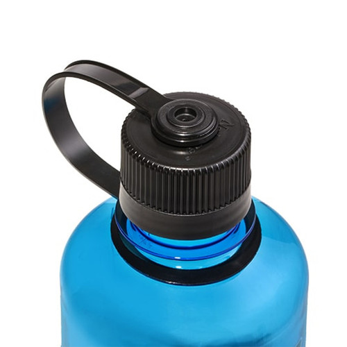 Botella Nalgene 500 ml boca angosta - Botella azul con tapa negra