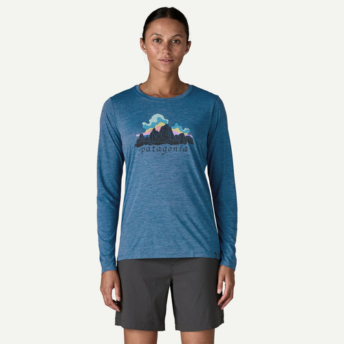 Blusa Patagonia Capilene Cool Daily L/S - Fitz Roy Nimbus - Color: Aquatic Blue - Light Aquatic Blue X-Dye