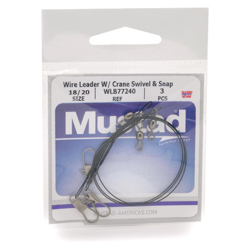 Reinal Mustad Nylon-Coated Wire Leader w/ Crane Swivel & Snap