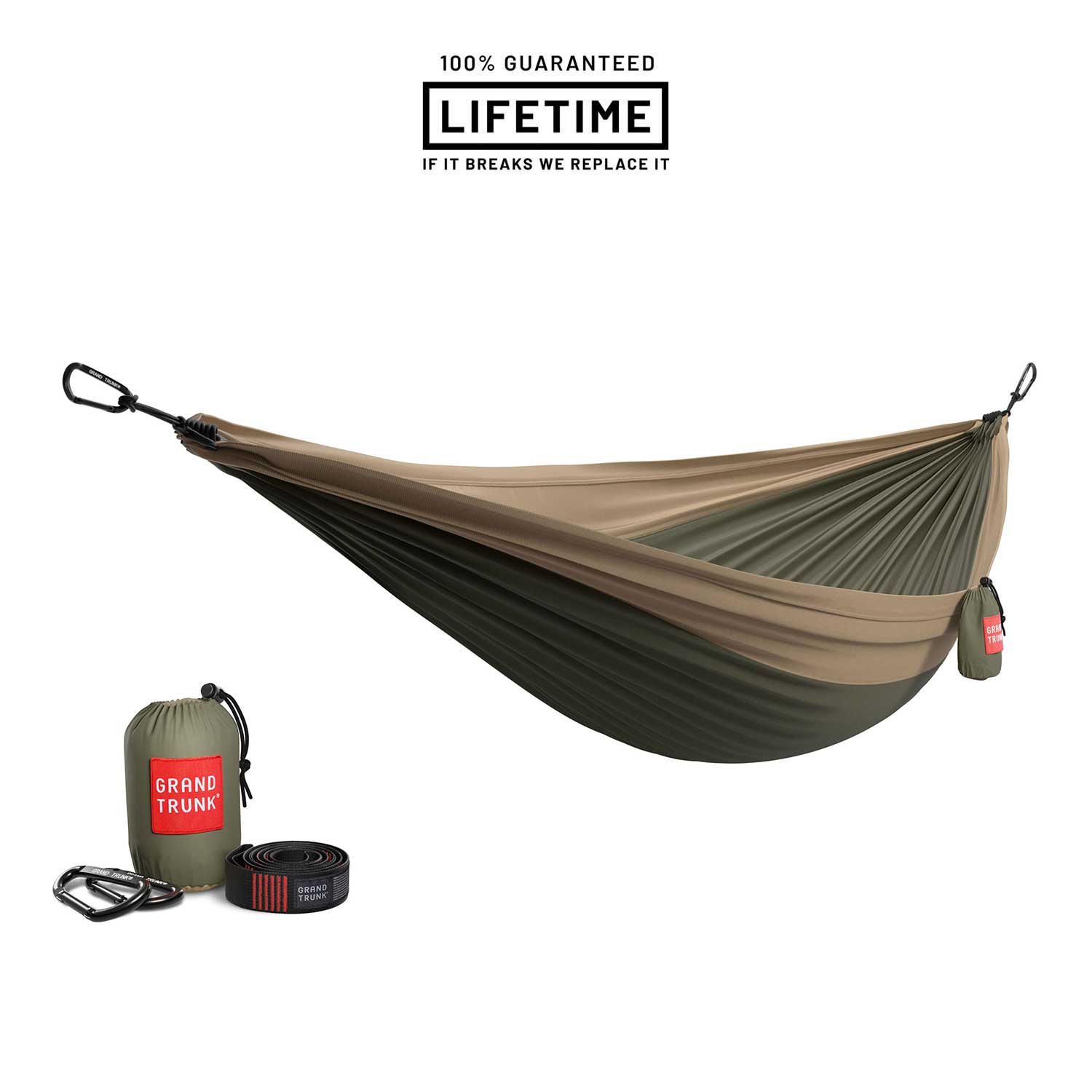 Hamac nylon double parachute grand coffre avec mousquetons