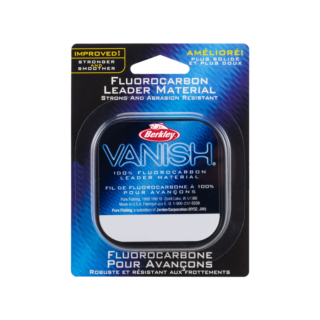 Berkley Vanish Lenza Da Pesca In Fluorocarbonio 100% Invisibile, Resistenza 18,1 Kg, Bobina 320 M, Diametro 0,55 Mm, Per Acqua Dolce E Salata