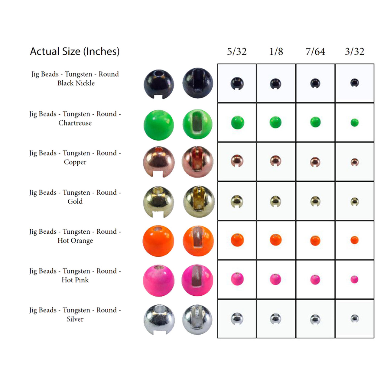 MFC Tungsten Jig Beads Fly Tying Materials (20 pk)