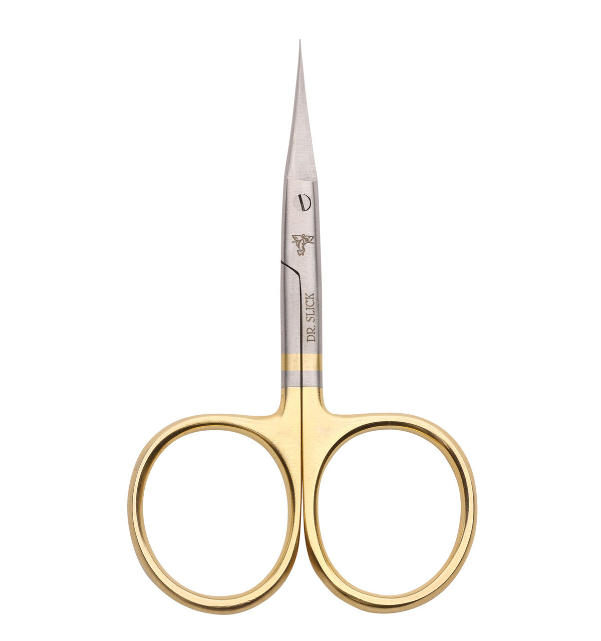 Dr. Slick 4.5 in Micro Tip Hair Scissors Scissors Serrated Straight Blade Gold