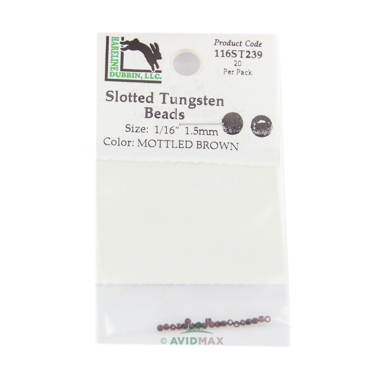 Hareline Slotted Tungsten Beads (20 pk)