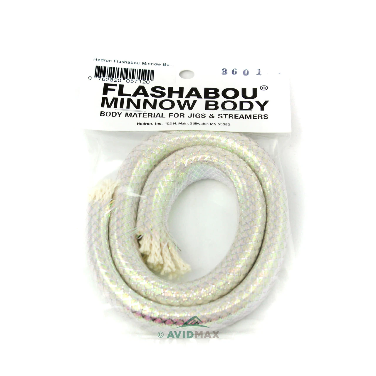 Hedron Flashabou Minnow Body Large Silvertone