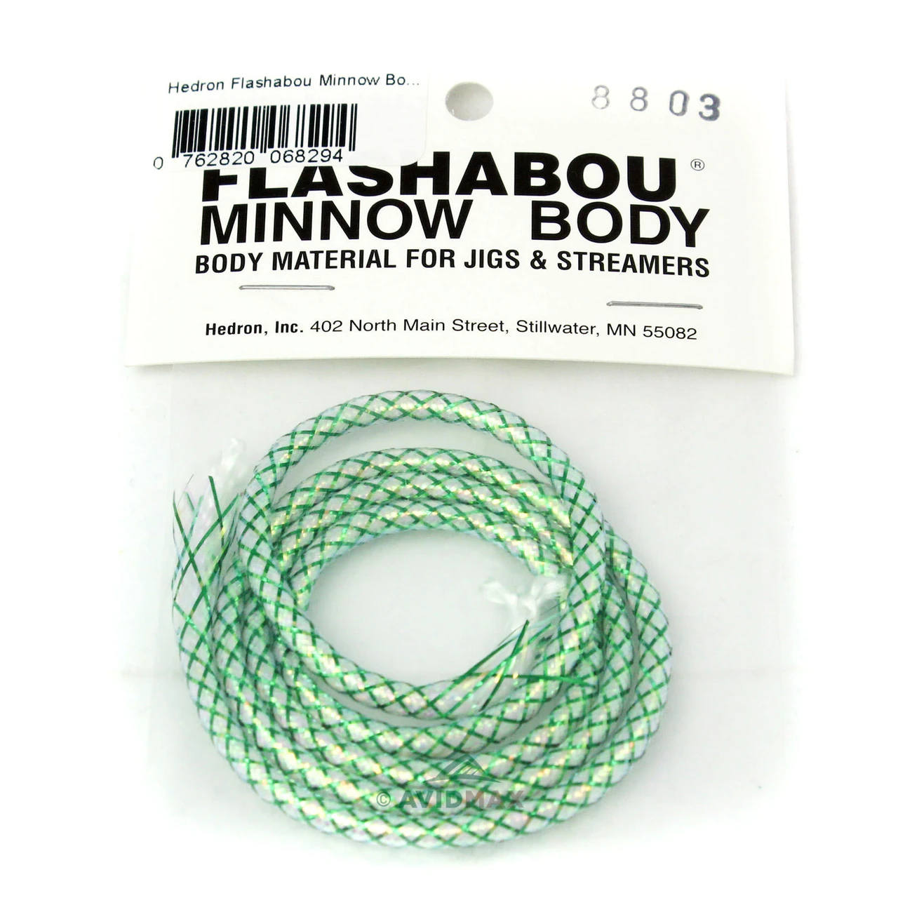 Hedron Flashabou Minnow Body Small Greentone