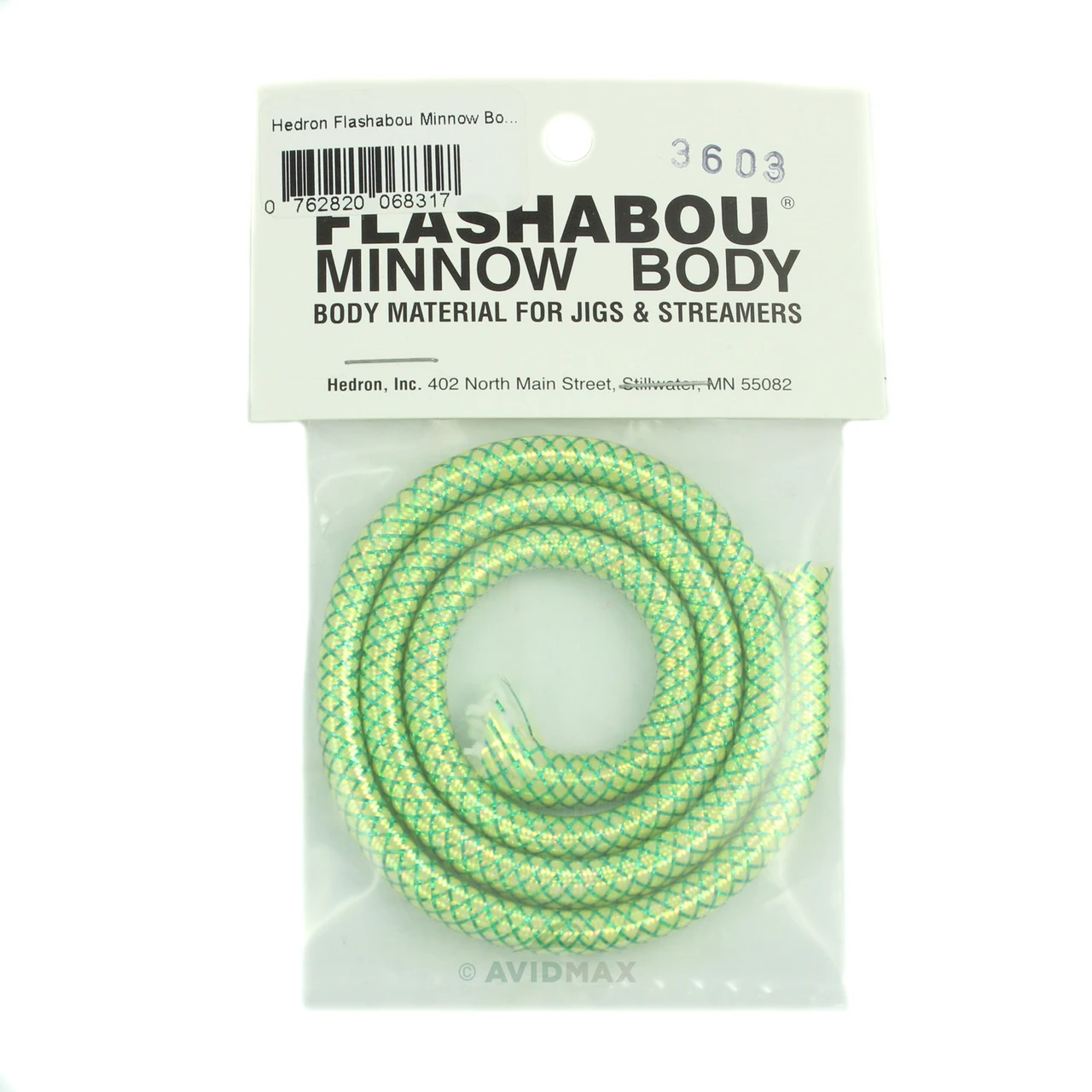 Hedron Flashabou Minnow Body Medium Greentone