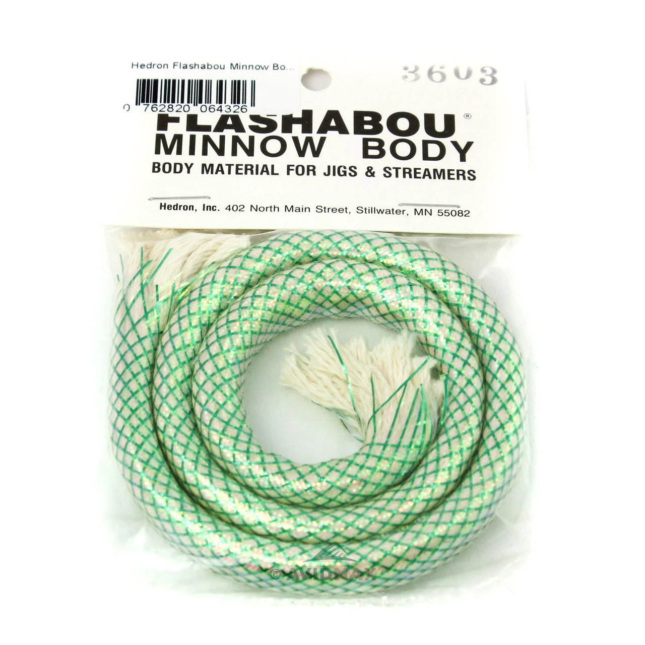 Hedron Flashabou Minnow Body Large Greentone