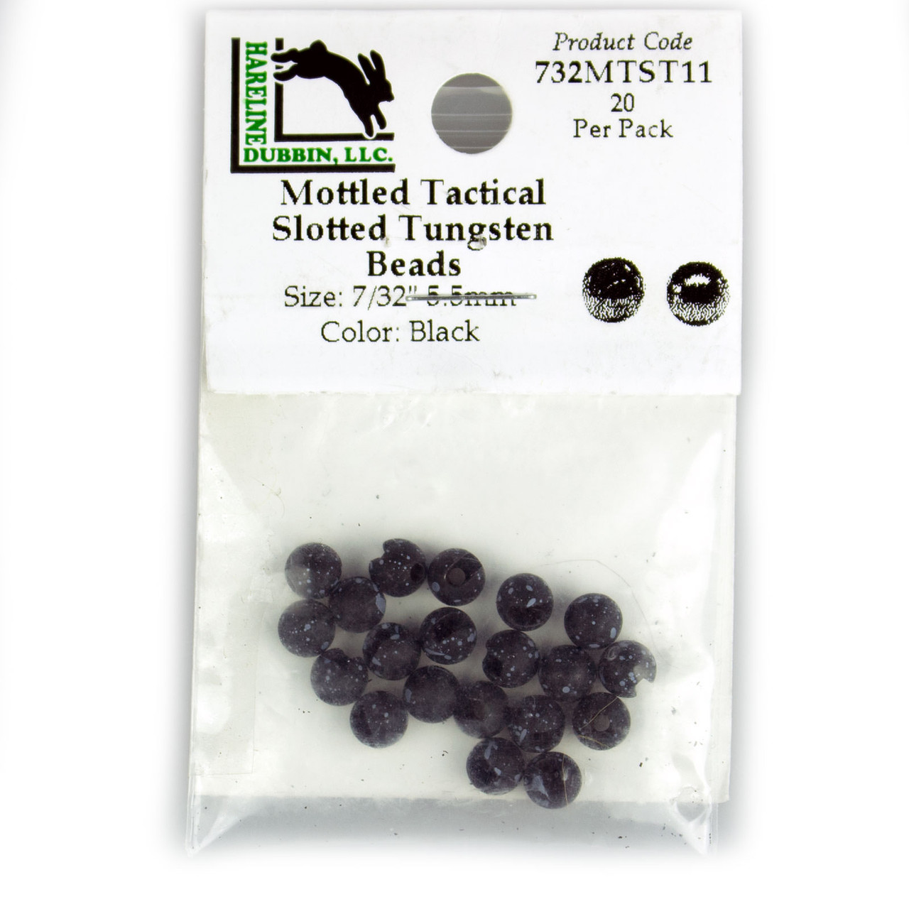 Hareline Mottled Tactical Slotted Tungsten Beads (20 pk)