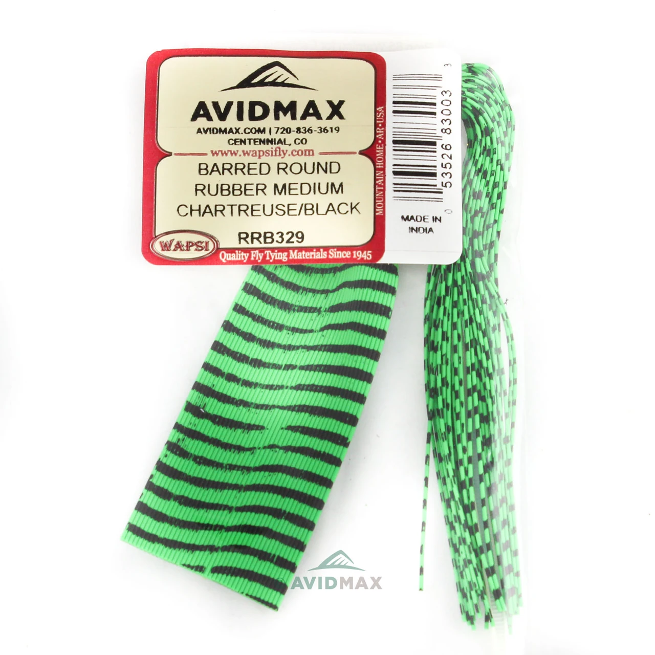 Wapsi Barred Round Rubber Medium Chartreuse/Black