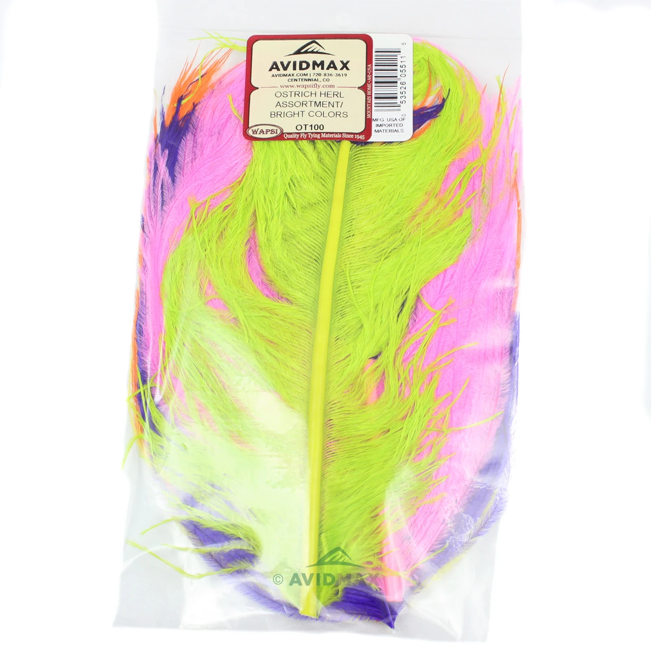 Wapsi Ostrich Plumes Assortment Bright Colors