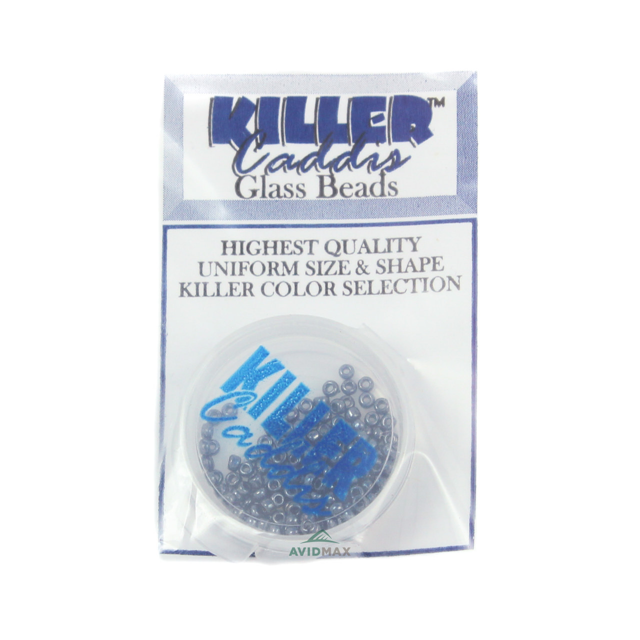 Killer Caddis Glass Beads (qty's vary by size) Small Gunmetal Metallic