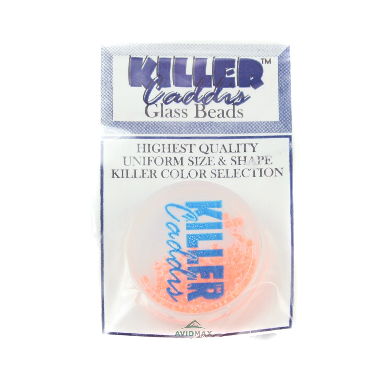 Killer Caddis Glass Beads (qty's vary by size) Small Fluorescent Fire Orange