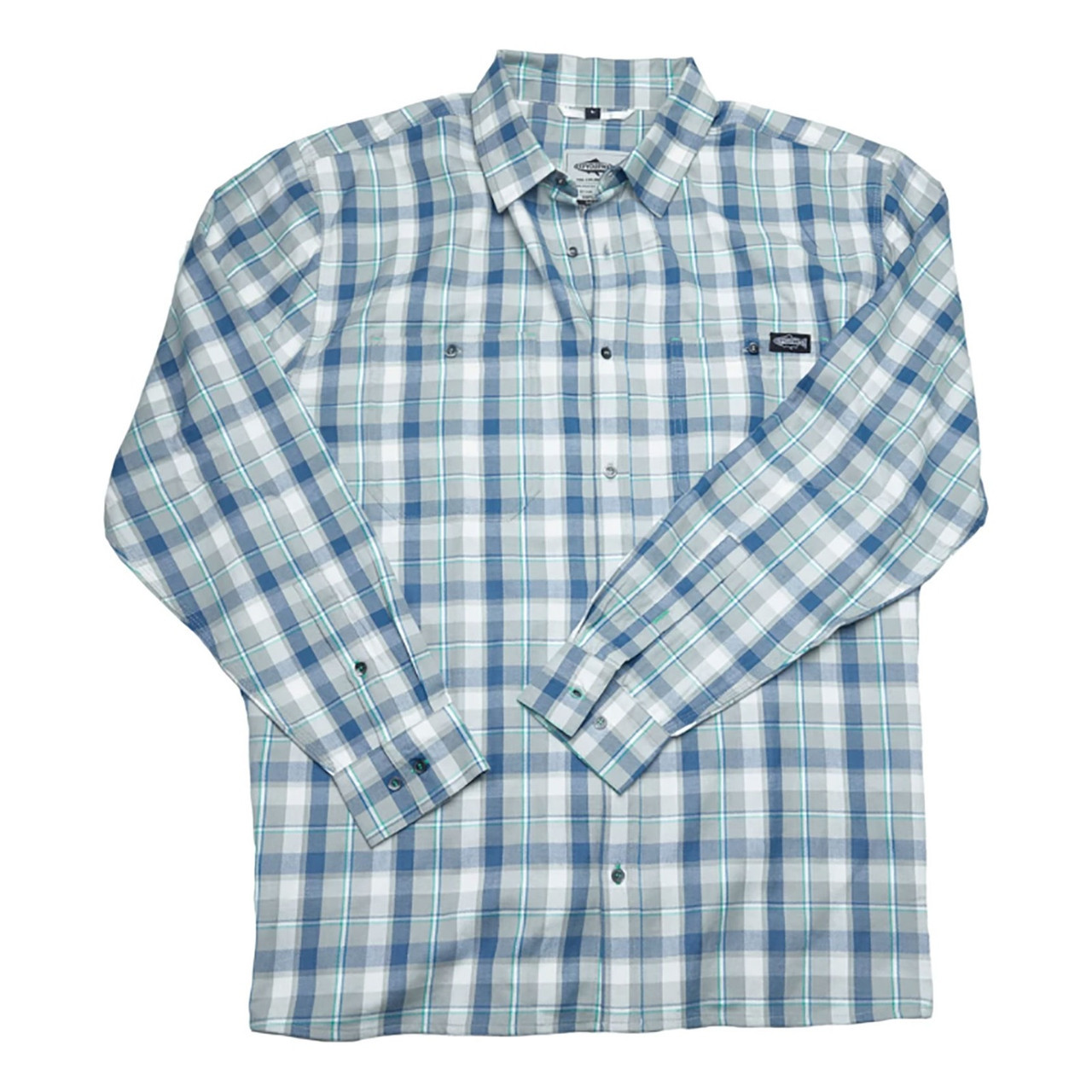 RepYourWater The Last Frontier Flannel Button Down Shirt - Blue/Gray