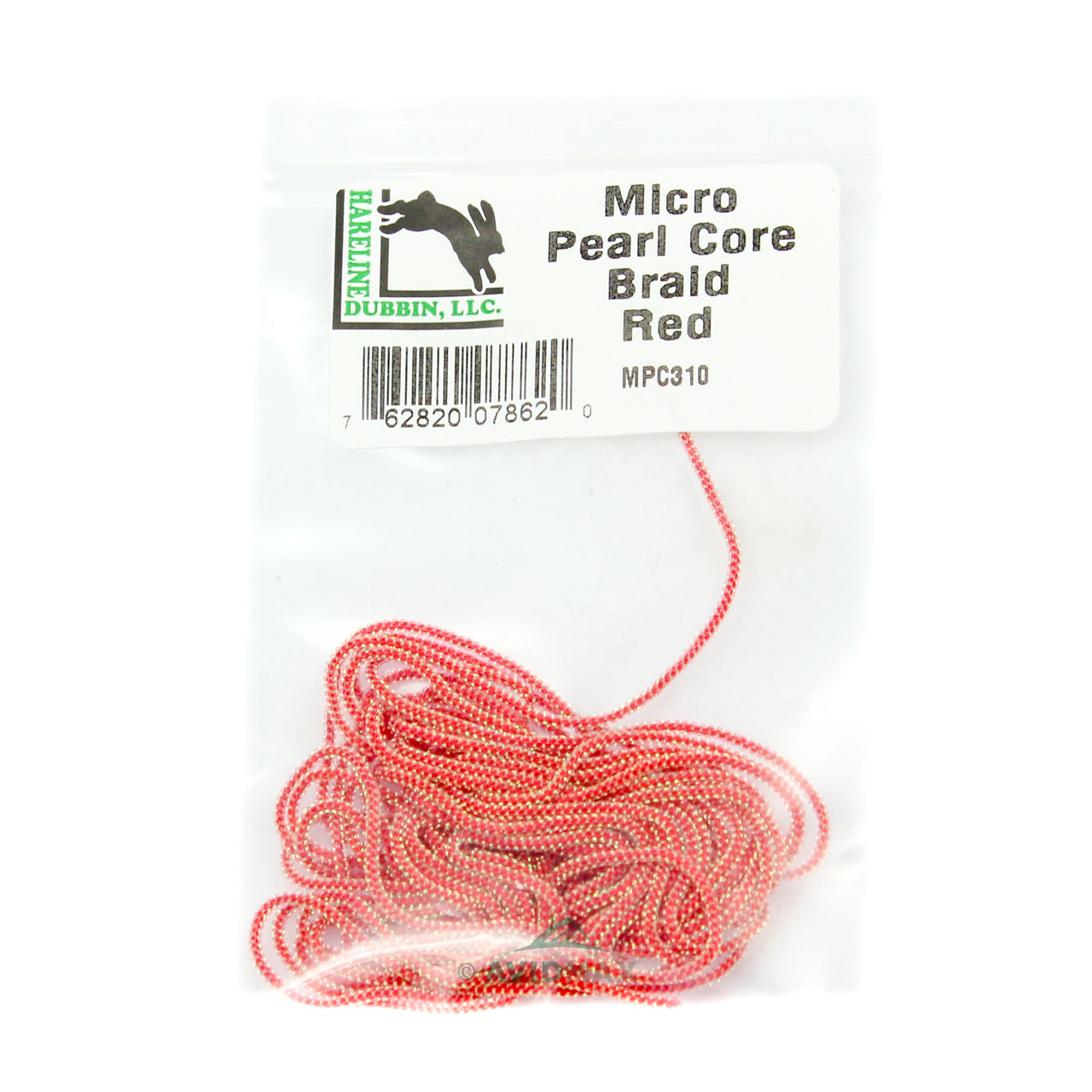 Hareline Micro Pearl Core Braid Red