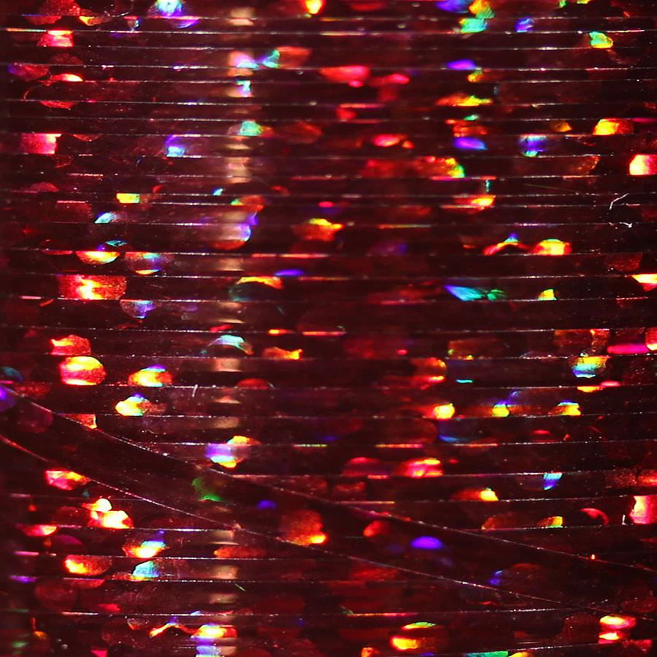 Veevus Holographic Tinsel Large Cranberry