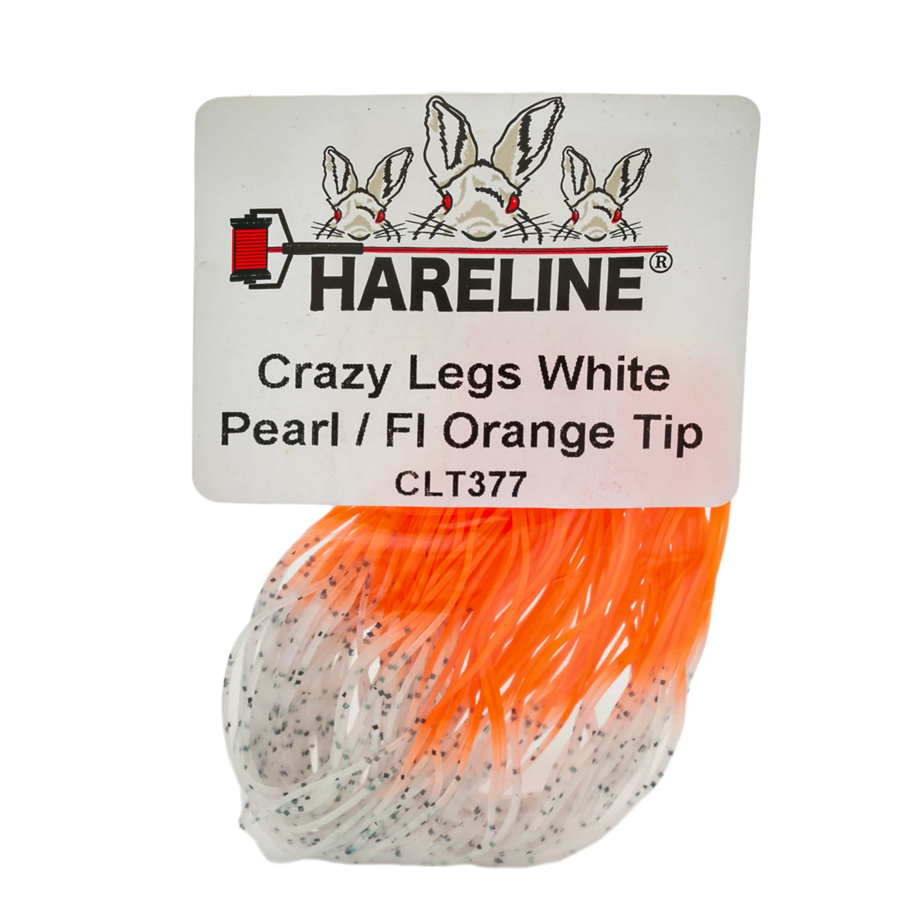 Hareline Hot Tipped Crazy Legs White Pearl/Fl Orange Tipped