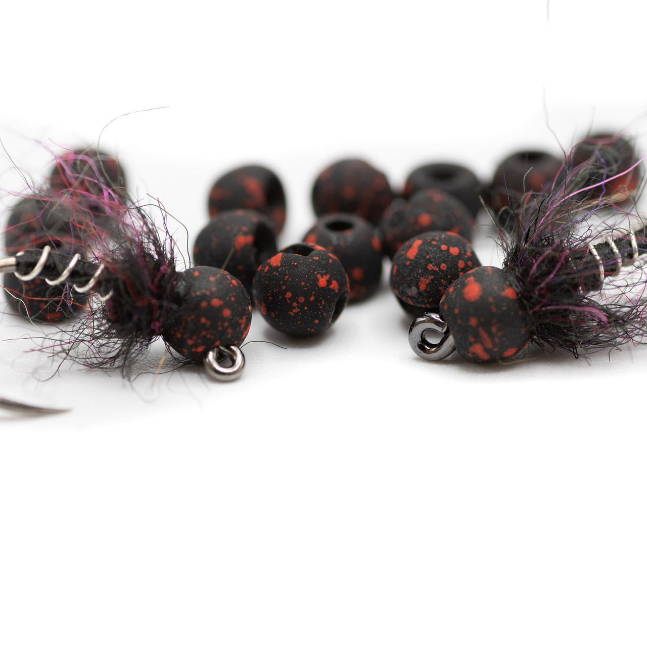 Firehole Stones Speckled Tungsten Beads 2.0 mm - 5/64 - 18ct Midnight Red (Black/Screaming Red)