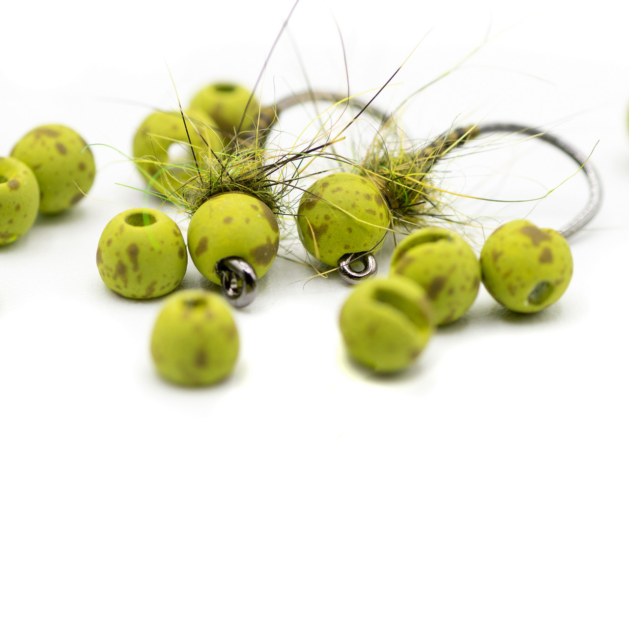 Firehole Stones Speckled Tungsten Beads 2.0 mm - 5/64 - 18ct Martini (Olive/Dark Olive)