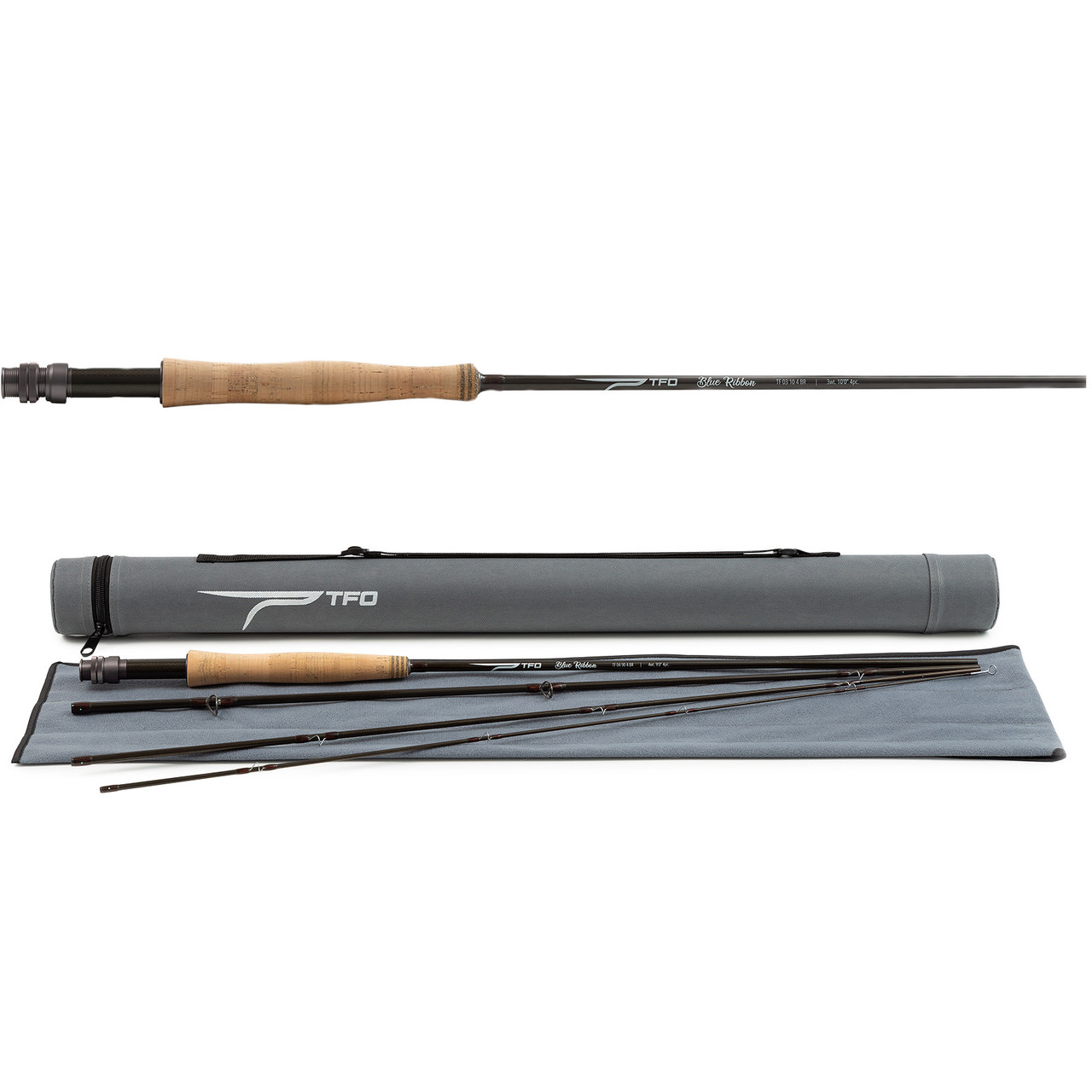 Temple Fork Outfitters Blue Ribbon 4 Piece Fly Rod with Rod Tube - AvidMax