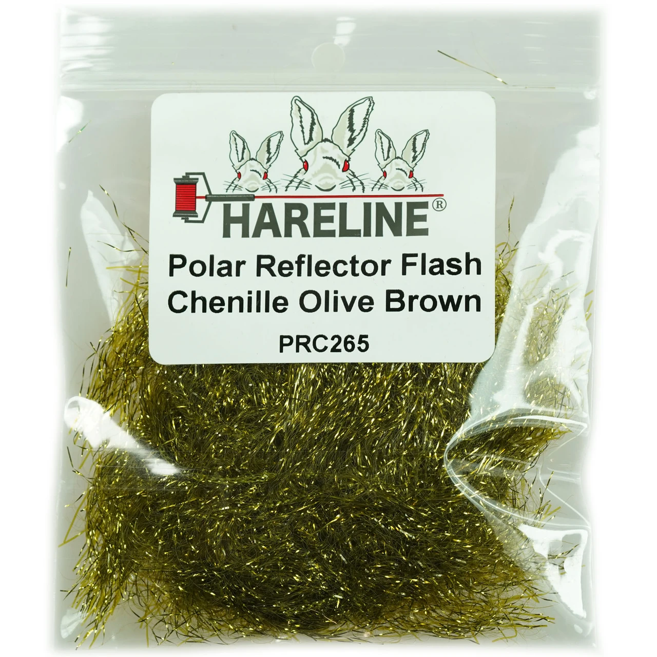 Hareline Polar Reflector Flash Chenille Olive Brown