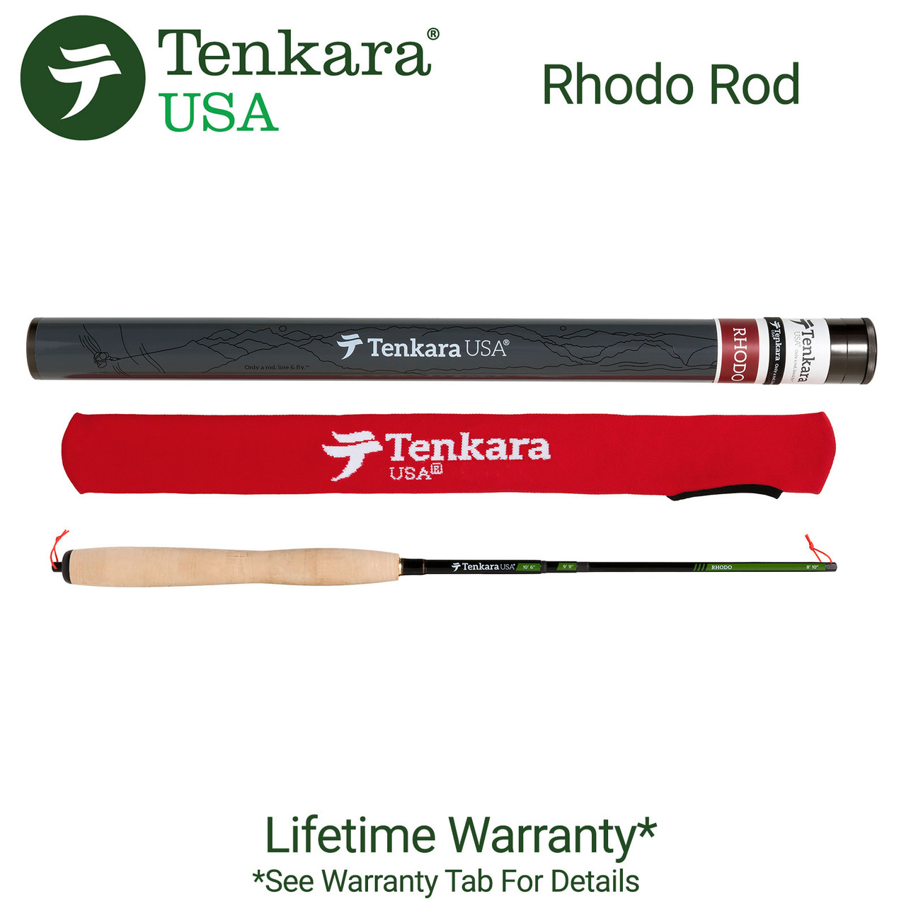 Tenkara USA Rhodo Fly Fishing Rod 8'10 in 9'9 in 10'6 in Includes Case