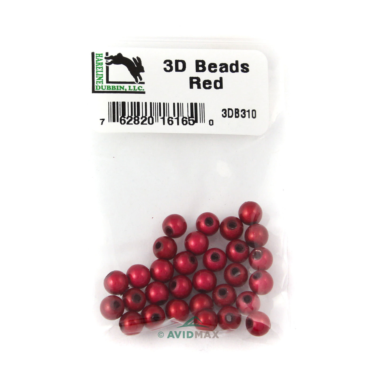 Hareline 3D Beads Red