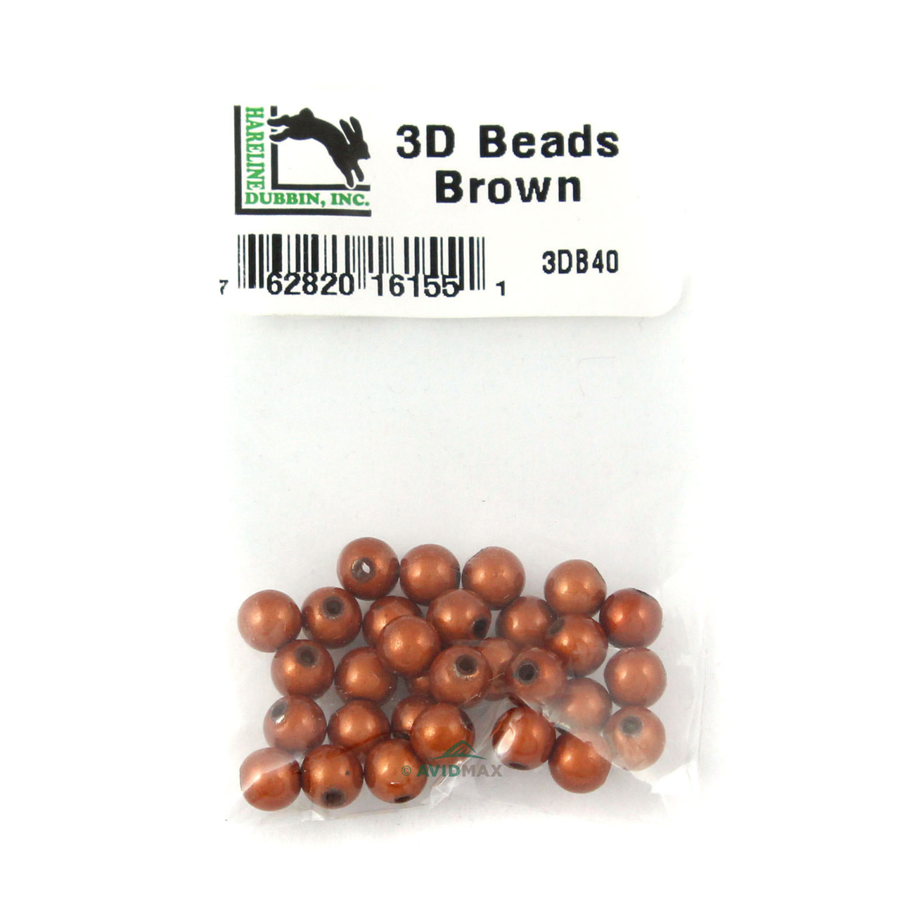 Hareline 3D Beads Brown